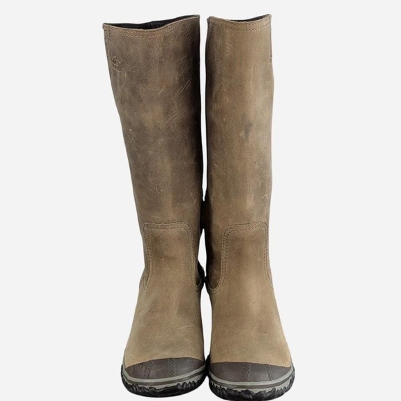 Sorel x Anthropologie Two-Tone Slim Tall Boot Suede Leather Side Zip Size 6 - Picture 4 of 8